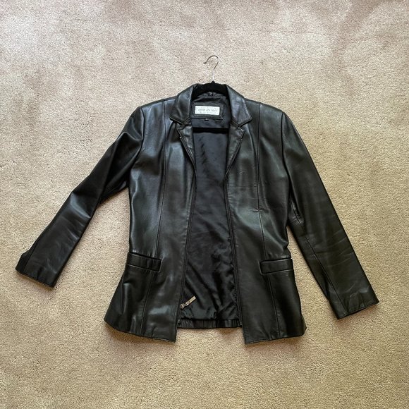Jones New York Jackets & Blazers - Vintage JONES NEW YORK Genuine Leather Bomber